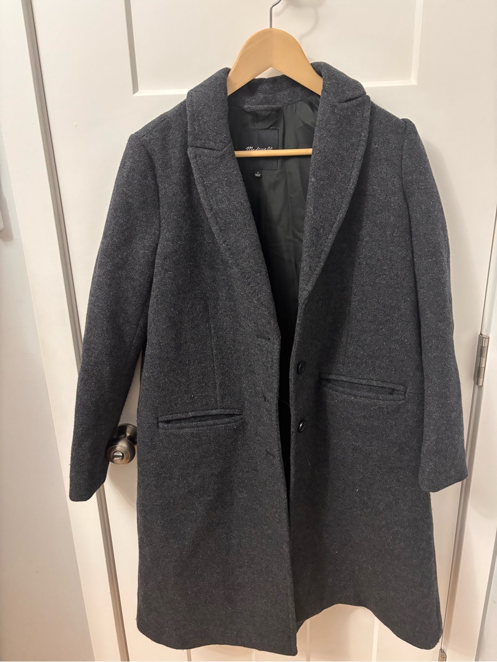 Madewell Women’s Charcoal Gray Pea Coat size 2
